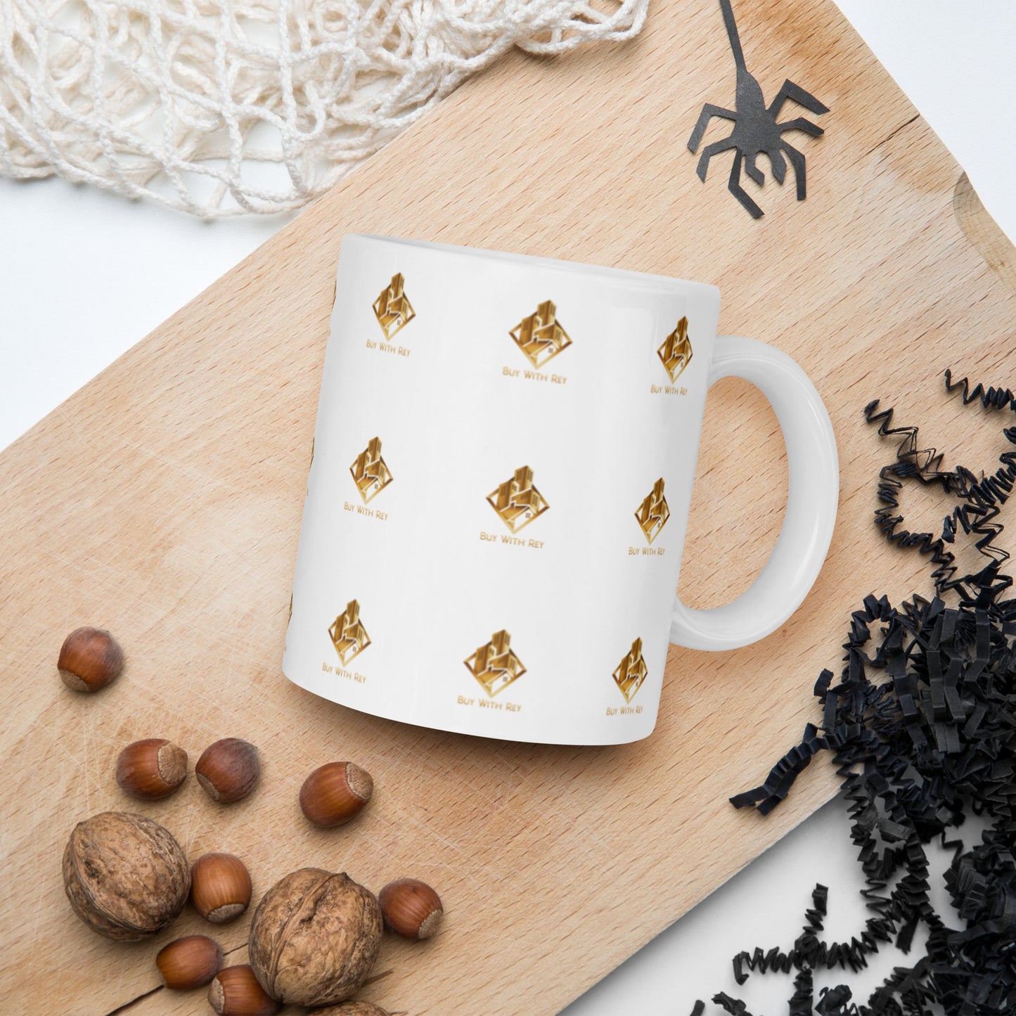 White glossy mug